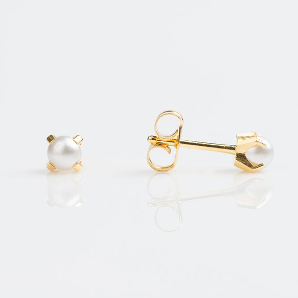14k Yellow Gold Pearl Studex Earrings Availabel at The Vault Fine Jewellery 