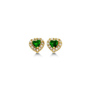 14K Yellow Gold
May birthstone
Emerald
Heart w/ Cubic Zirconia
SKU:EAR-00986