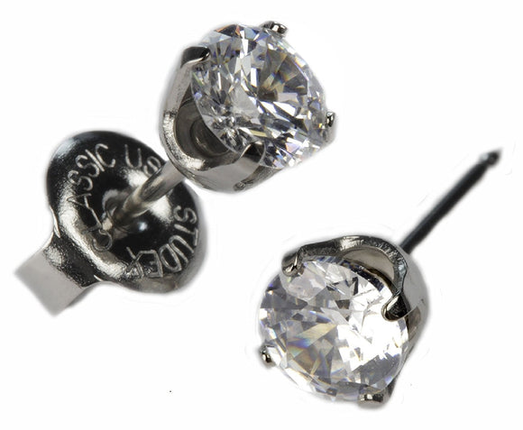 14K White Gold
3mm Cubic Zirconia
Surgical Steel backing