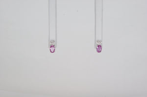 14k White Gold Pink Sapphire Diamond Earrings Availabel at The Vault Fine Jewellery 