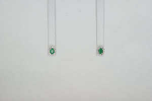 14k White Gold Emerald Earrings Availabel at The Vault Fine Jewellery 