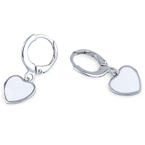 Sterling Silver and Enamel Heart Earrings