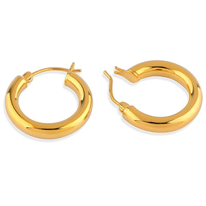 Gold Plated Tube Hoop Earrings