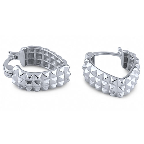 Sterling Silver V-shaped Hoop Earrings