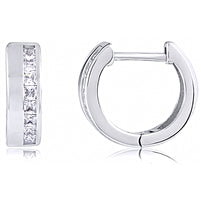 Sterling Silver Hoops with Cubic Zirconia