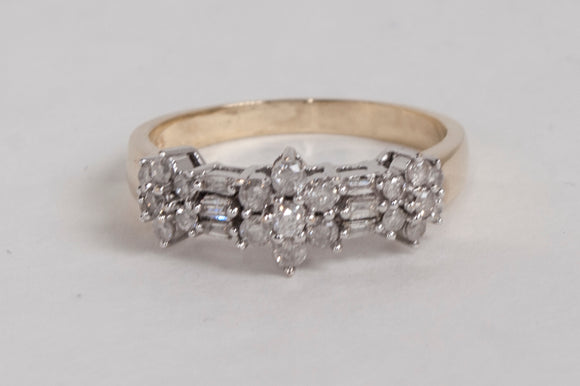 10K Genuine Diamond Cluster Ring
