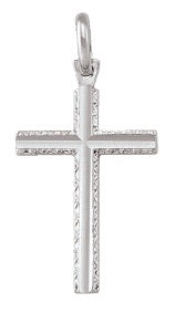 10K White Gold Cross