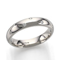 14K White Gold Flush Set Genuine Diamond Band