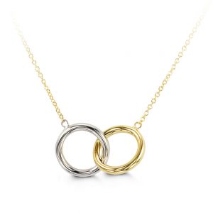 Two-tone Double Circle Necklace