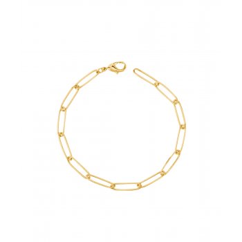 Gold Plated Sterling Silver Paperclip Bracelet 7