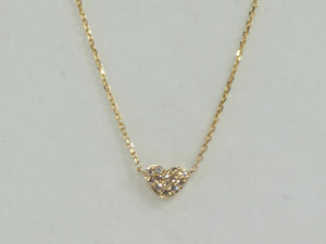 14K Yellow Gold Genuine Diamond Heart Necklace by Miss Mimi | 16"
