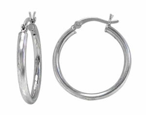 Sterling Silver Small Hoop Earrings 1"