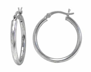 Sterling Silver Small Hoop Earrings 0.75"