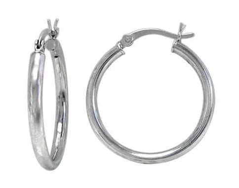 Sterling Silver Small Hoop Earrings 0.75