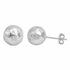 Sterling Silver Hammered Ball Earrings