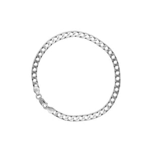 Sterling Silver Heavy Curb link Bracelet | 8"