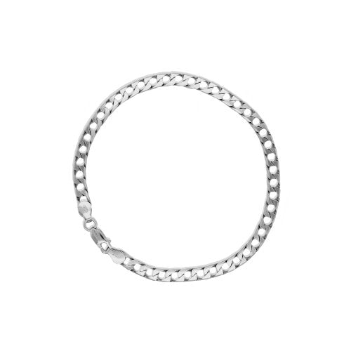 Sterling Silver Heavy Curb link Bracelet | 8