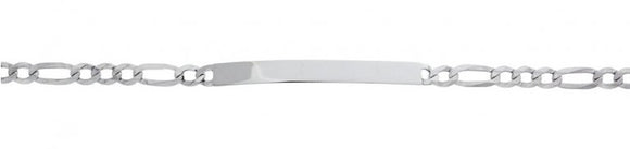 Sterling Silver Small Figaro Link ID Bracelet