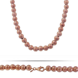 Rose Gold Plated, Sterling Silver Ball Strand Necklace | 18"