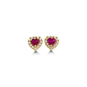 July Birthstone Children's Heart Earrings