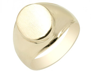 10K Gold Signet Ring with Circular Face MAR