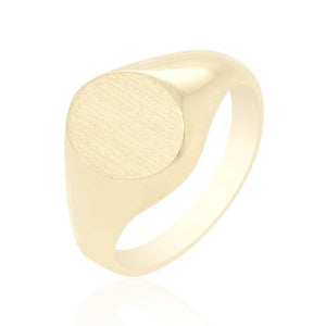 10K Gold Signet Ring with Oval Face MAR