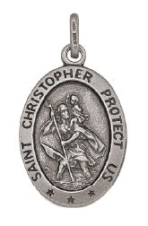 Sterling Silver Saint Christopher Medallion