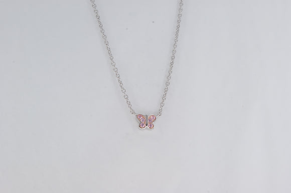Butterfly Pink Cubic Zirconia Necklace Miss Mimi Availabel at The Vault Fine Jewellery 