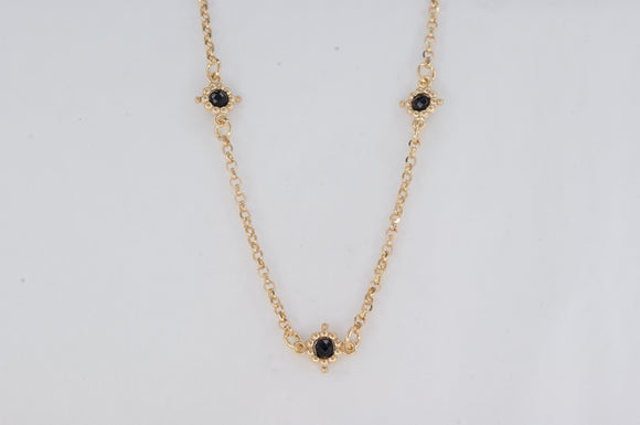 Gold Plated Onyx Necklace Miss Mimi Availabel at The Vault Fine Jewellery 