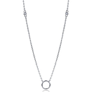 Sterling Silver Cubic Zirconia Circle Necklace Availabel at The Vault Fine Jewellery 