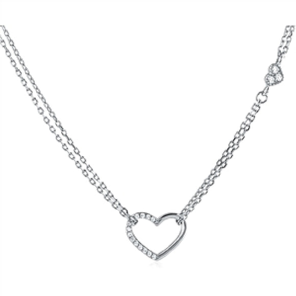 Sterling Silver
Dble. Strand
Hearts with
Cubic Zirconia
14/16' length
SKU:NEC-00303