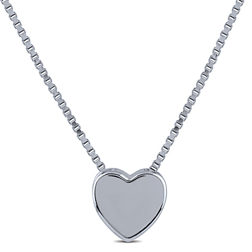 Sterling Silver Heart Necklace | 16.5