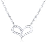 Sterling Silver Heart with Cubic Zirconia