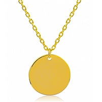 Gold Plated Disc Necklace | 16”+2”