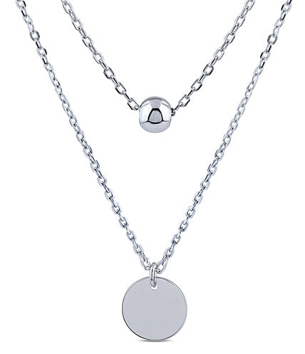 Sterling Silver Double Strand Necklace | 18"