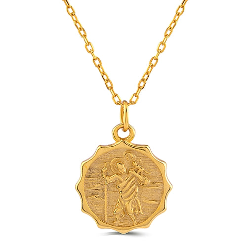 Gold Plated Religious Medallion Pendant