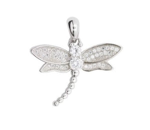 Sterling Silver Dragon Fly with CZ