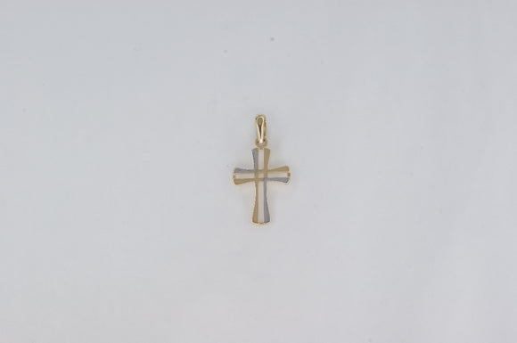 10k Yellow & White Gold Cross Crucifix Availabel at The Vault Fine Jewellery 