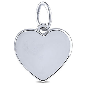 Sterling Silver Plain Heart Pendant on Box Chain by Supreme Silver