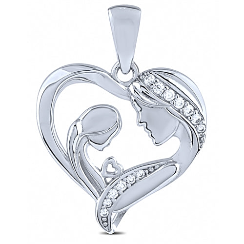 Sterling Silver Mother and Child Pendant