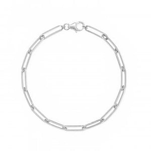 Sterling Silver Paperclip Bracelet | 8"