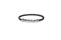 "Piero" Stainless Steel Black Wire Bracelet by STEELX THE VAULT ITALY
