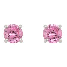 14K Pink Swarovski Crystal Stud Earrings