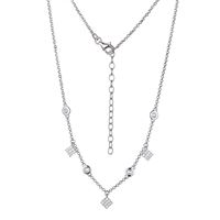 Sterling Silver Mini-Micro Pave Drop Necklace by Reign