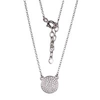 Sterling Silver CZ Disc Necklace by Reign