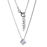 Sterling Silver Princess Cut CZ Pendant