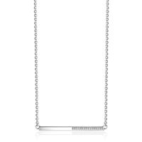 Sterling Silver Bar Necklace with Cubic Zirconia, by Reign