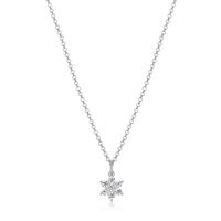 Sterling Silver Cubic Zirconia Flower Pendant by Reign
