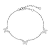 Sterling Silver Butterfly Station Anklet by Reign
