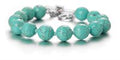 Sterling Silver Simulated Turquoise Bead Bracelet by ELLE